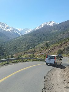 The road from Valle Nevado Ski Resort to Santiago Chile is long, windy, narrow, and stunning.