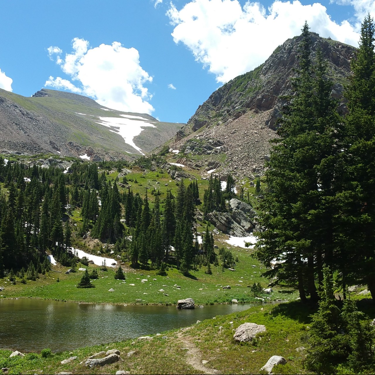 A seasonal high alpine pond just east of the Continental Divide in the James Peak Wilderness of Colorado