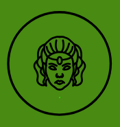 Vagabond Valkyrie Green Warrior Woman Logo